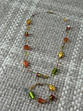 Milano Glass bead necklace and bracelet set